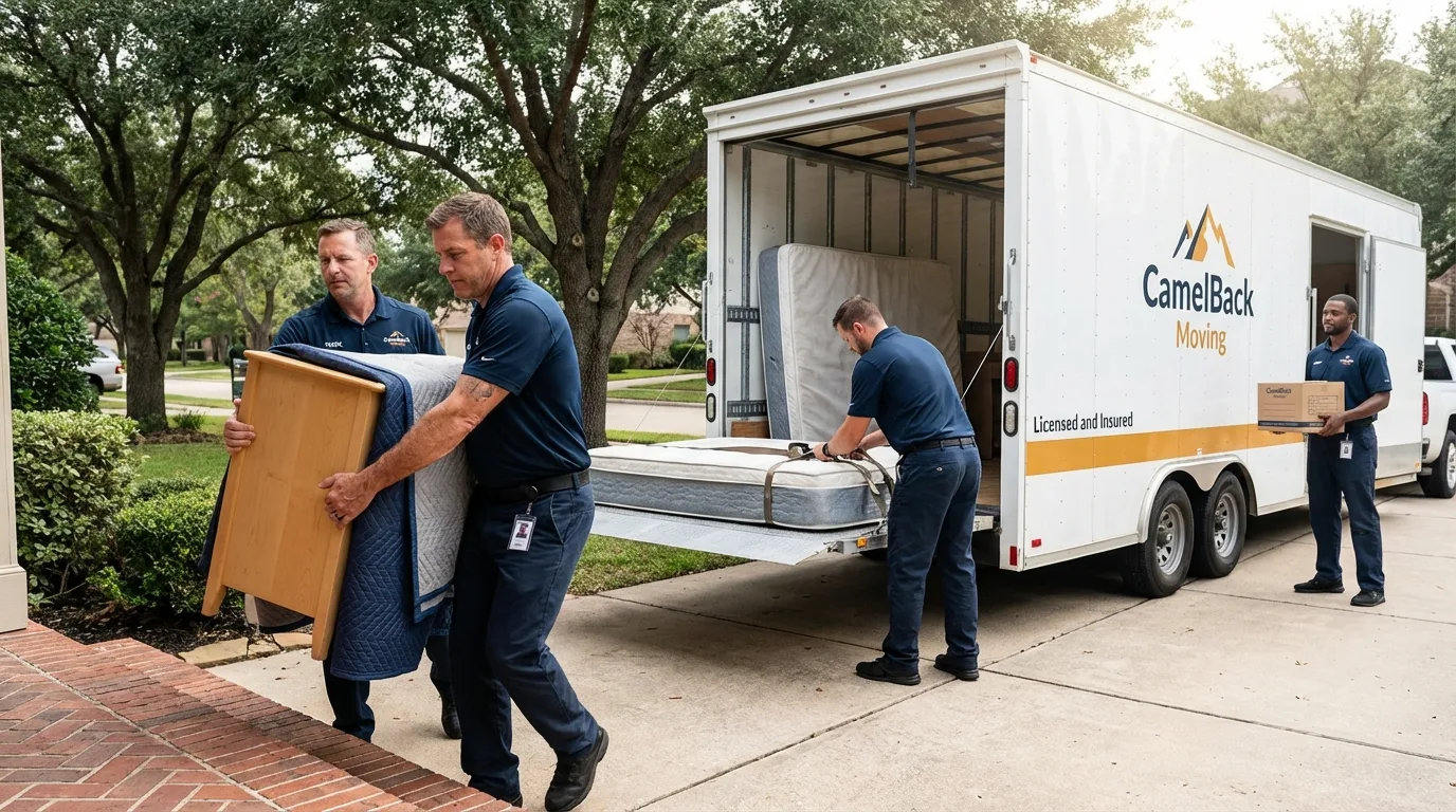 Crew loading residential truck for cross-state move from Terre Haute, IN