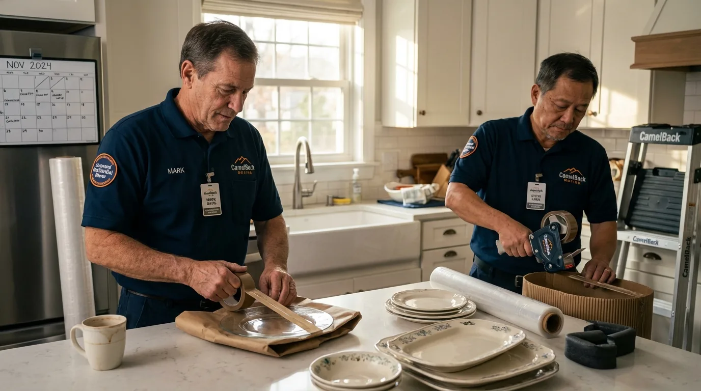 Professional crew packing kitchen dishware in Terre Haute, IN